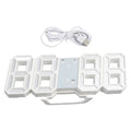 LED Wall Clock 23.5*9.3*1.8Cm Oversize 3D Modern Digital 24/12 Hour Display Timer Alarm Home USB Brightness Adjustable